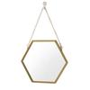 Round/Hexagonal/Rectangle Creative Makeup Mirror Metal Chain Wall Hanging Mirror  Bathroom