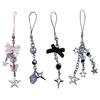 4 шт. Милый милый бантик звезда подвеска для подвешивания ремешок для телефона украшение для сумки портативный Y2K шнурок цепочка для телефона для девочек женщин
