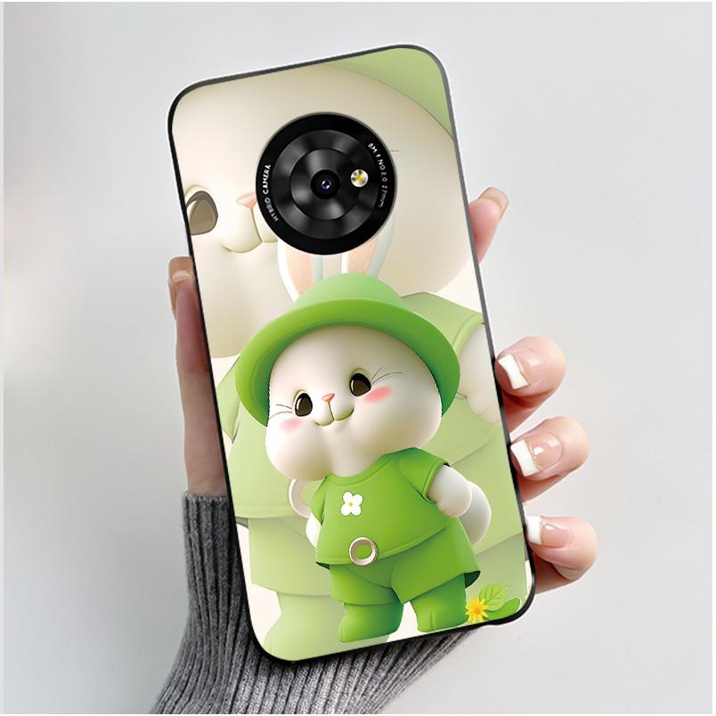 New Unique Cartoon Design Soft Silicone Black Casing For TCL Suixuetang M1 Fluffy Kitten Pattern Shockproof Protective Cover