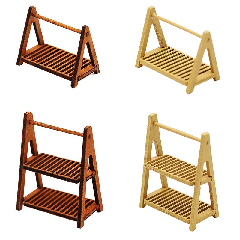 1:12 Dollhouse Miniature Bread Rack Cake Stand Food Storage Shelf Scene Decor