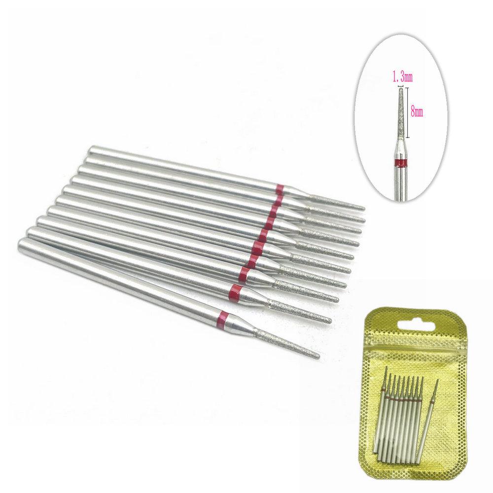 10 шт./упак. сверло для ногтей, полировщик, алмазные сверла для ногтей, вращающиеся насадки для электрического маникюрного аппарата, фрезы, заусенцы, инструменты для дизайна ногтей, аксессуары