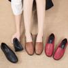 New Spring and Autumn Shoes Single Shoes Soft Sole Elderly Leather Shoes Flat Sole Four Seasons Shoes Middle Old Ladies Doudou Shoes