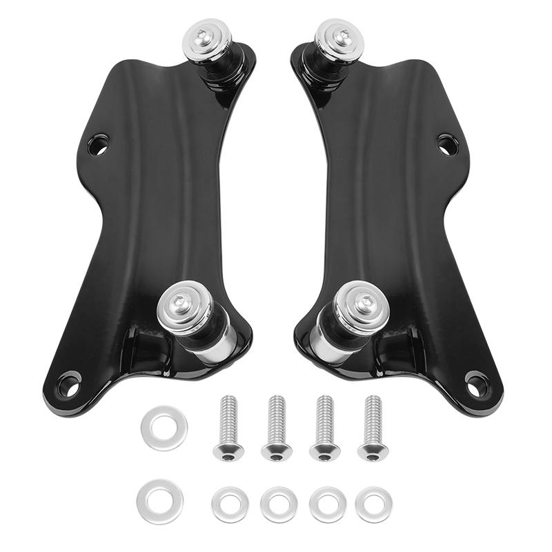 Black Motorcycle 4 Point Docking Hardware Kit For Harley Street Glide Road Glide Road King FLHX FLH/T FLHR 14-20 21 22 23 24 25