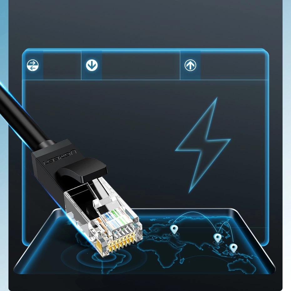 Ugreen Kabel Przewód Internetowy Sieciowy Ethernet Patchcord Rj45 Cat 6 Utp 1000Mbps 1M Czarny (20159)
