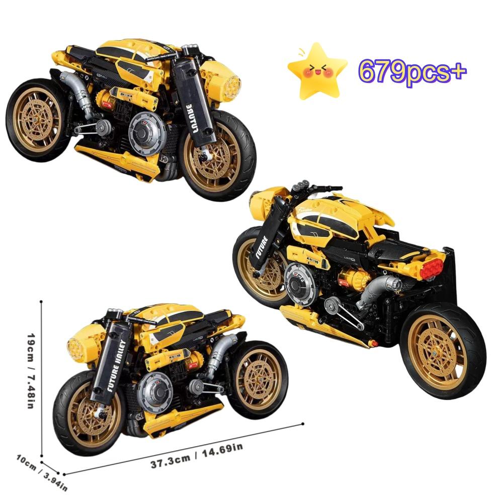 НОВЫЙ Технический Набор Строительных Блоков для Мотоцикла DIY Модель MOC Собираемые Кирпичики STEM Игрушки для Детей подарок на день рождения Рождество Хэллоуин