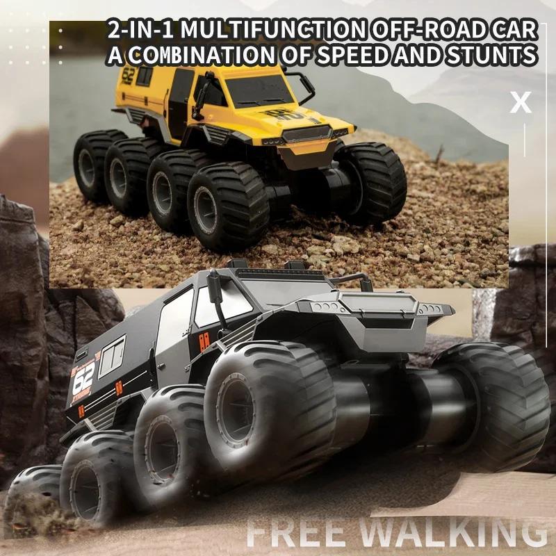 JJRC Q137 8WD Радиоуправляемая Машинка 2.4G Амфибия 8 Колес Грузовик на Пульте Управления Внедорожник Водонепроницаемый Бронированный Автомобиль Детские Игрушки