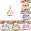 Plush Keychain Rabbit With Sitting Posture And Floral Design For Gift Bag