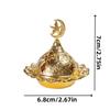1 Mini Handheld Incense Burner Arab Middle Eastern Golden Star Crescent Small Incense Burner Home Restaurant Shop Holiday Party Decoration Ornaments