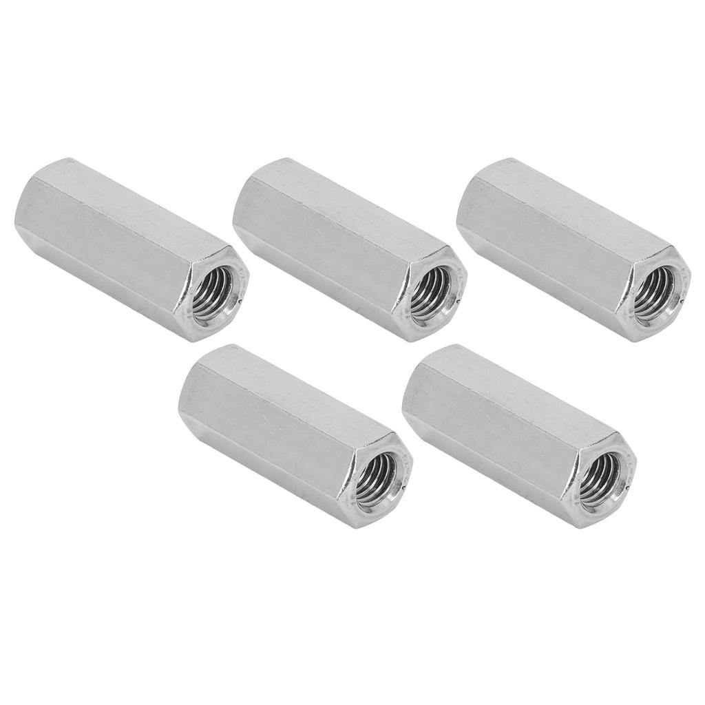 5PCS Hex Coupling Nuts 304 Stainless Steel Thread Connection Nut for Bolt Stud Machine Screws