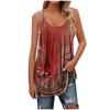 Women's Summer Sexy Sleeveless Spaghetti Strap T-shirt Printed Tops