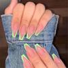 24 Pieces False Nails Glossy Coffin Long Fake Nails Set DIY  Manicure5ml
