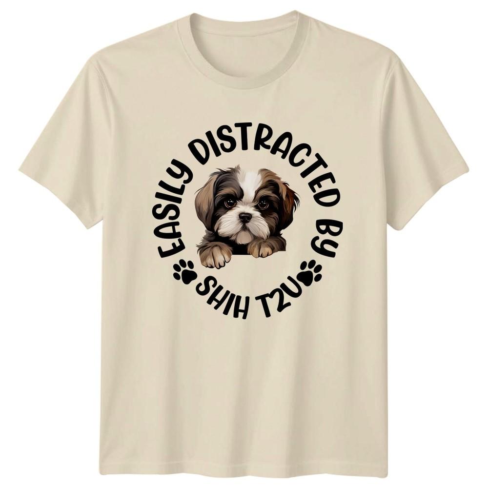 Easily Distracted By Shih Tzu Dogs Unisexs TShirt Unisexs Tee Graphic Unisex Top