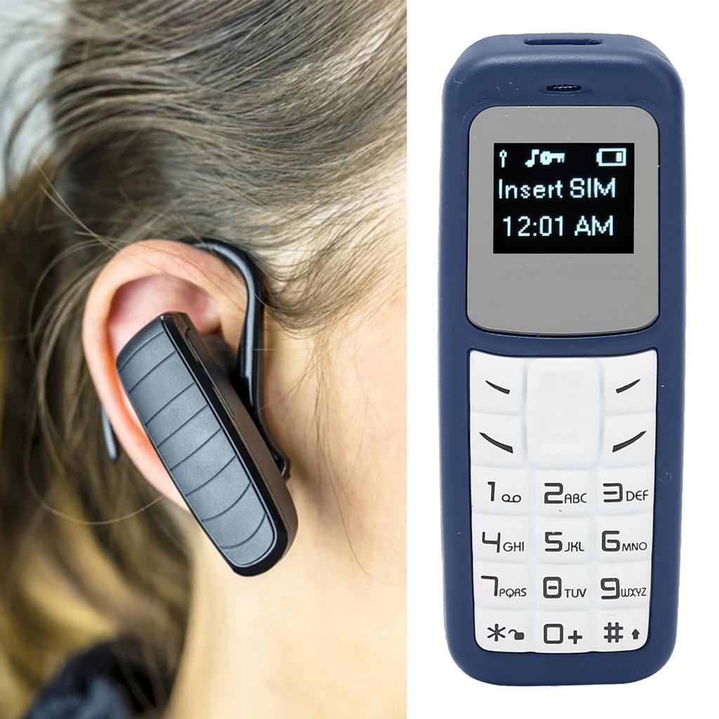 Mobile Cell Phone Small Mobile Phone Headset Dialer with Ear Hook Support SIM 0.66inch