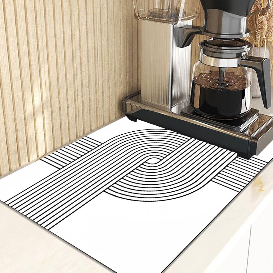 Резиновый коврик для сушки, нескользящий кухонный коврик с суперабсорбентом, защитный коврик для столешницы, кухонные принадлежности, коврики для кофемашины