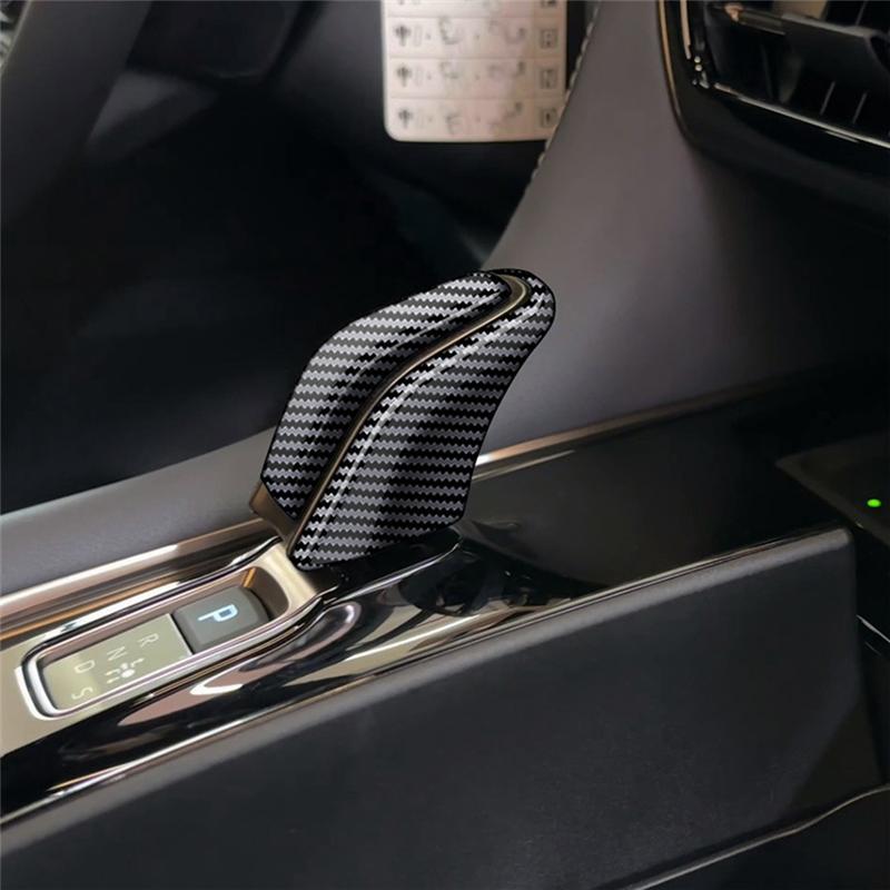 For Toyota ALPHARD/VELLFIRE 40 Series + Car Gear Shift Knob Head Cover Trim Decorative Sticker Carbon Fiber Pattern Parts-A8