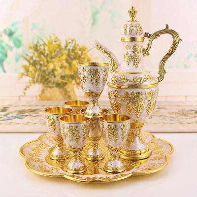 1 комплект, европейский ретро-дворцовый винный набор, товары для дома, свадьбы и праздника, металлический подарочный набор фляжок, украшения, Рождественский подарок