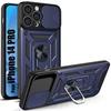 Case for iPhone 14 Pro - Ultra Resistant - Navy Blue - Integrated Stand - Rear Camera Cover