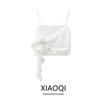 Fashion Style 2024 Spring and Summer New Women's Three-Dimensional Flowers Ruched Decoration Small Sling Slim-Fit Crop-Top 67086345