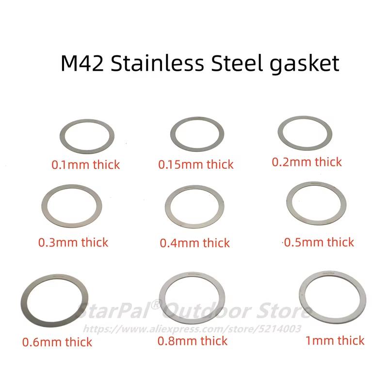 StarPal Stainless Stainless Steel Flange Gasket M42/M48/M68/M54 Flanges 0.1-1MM Multiple Specifications (a Set)