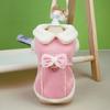 Cute Stylish Pet Cotton Coat Button Closing with Traction Rope Buckle Thickened Small Medium Dogs Tractable Cotton Coat