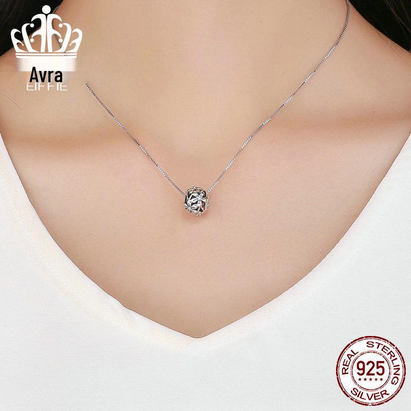 S925 Серебро Цветок Формы Капля Масла Бусина Аксессуар SCC729