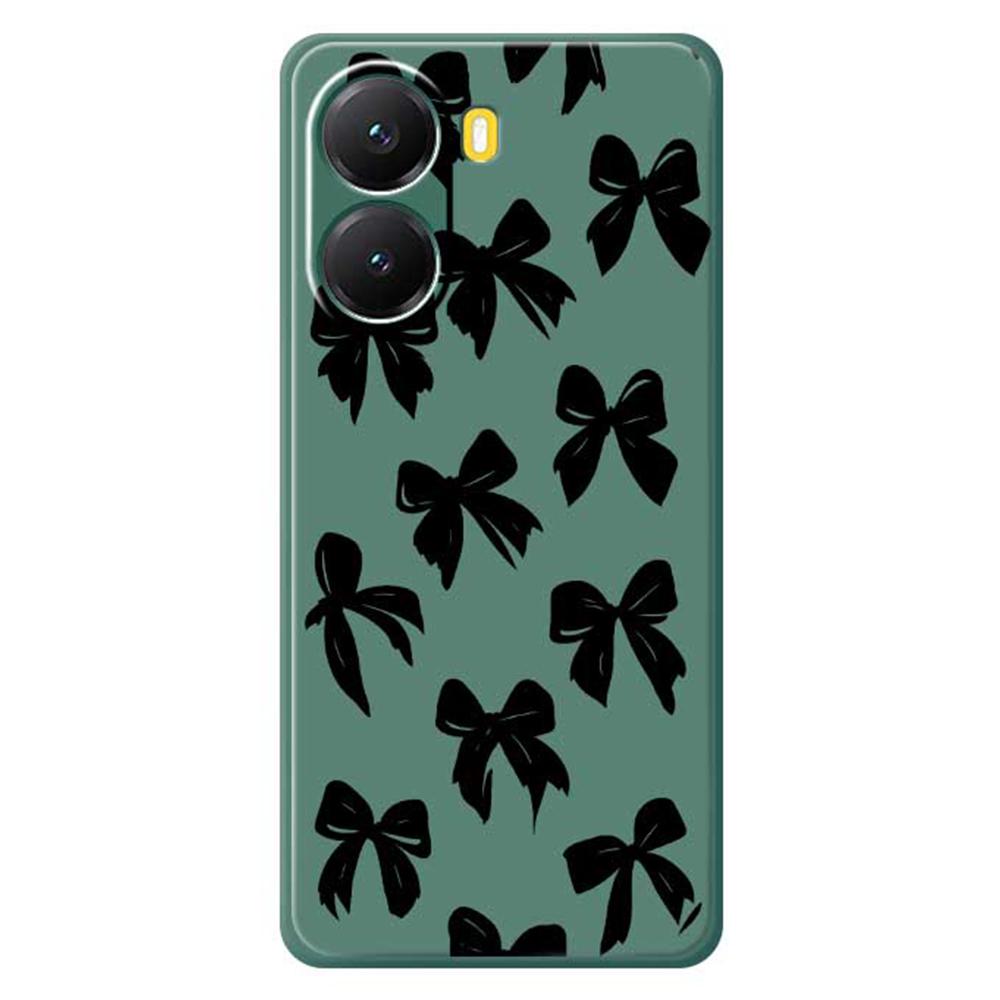 For Xiaomi Redmi Turbo 4 5G/Poco X7 Pro 5G Case Black Bow Pattern Printing Straight Edge TPU Phone Back Cover