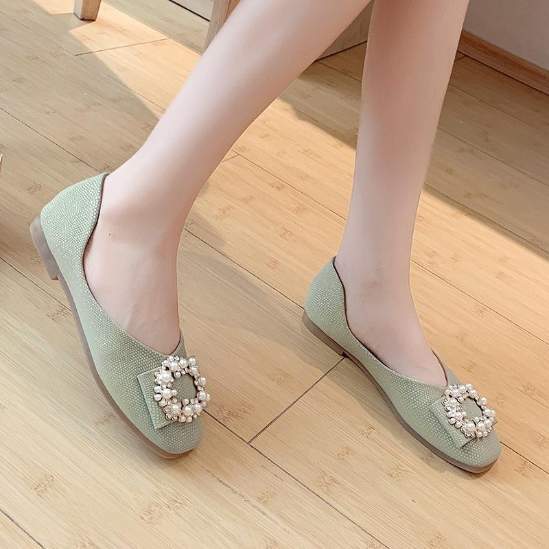 Woman Ballet Flats Women 'S Boat Shoes Female Flats Crystal Rhinestone Decoration Elegant High Quality European