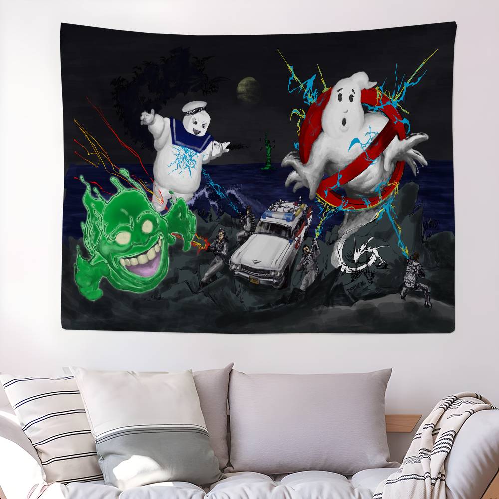 Movie GGhostbusters Anime Tapestry Hippie Flower Wall Carpets Dorm Decor Cheap Hippie Wall Hanging
