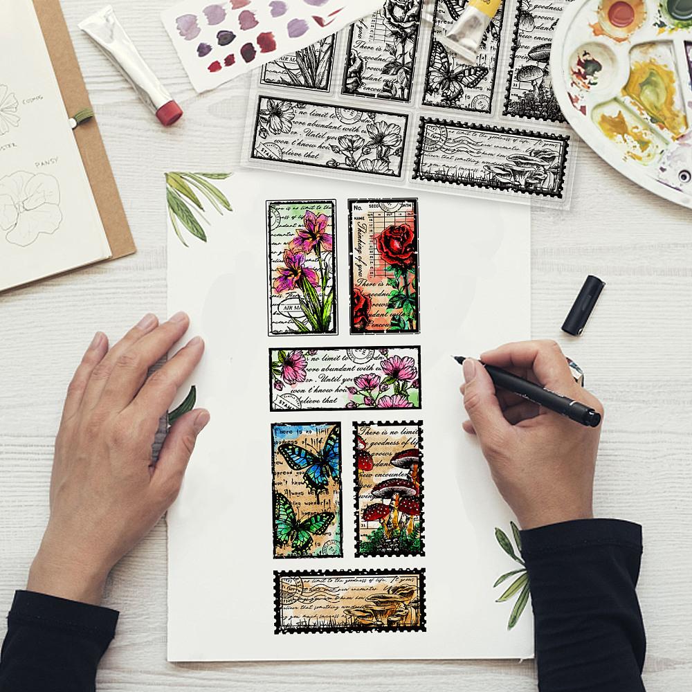 PVC Plastic Stamps for DIY Scrapbooking Photo Album Decorative Cards Making Stamp Sheets Stamp Pattern 160x110x3mm
