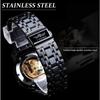 T-Winner Мужские модные повседневные полые механические водонепроницаемые автоматические механические часы
