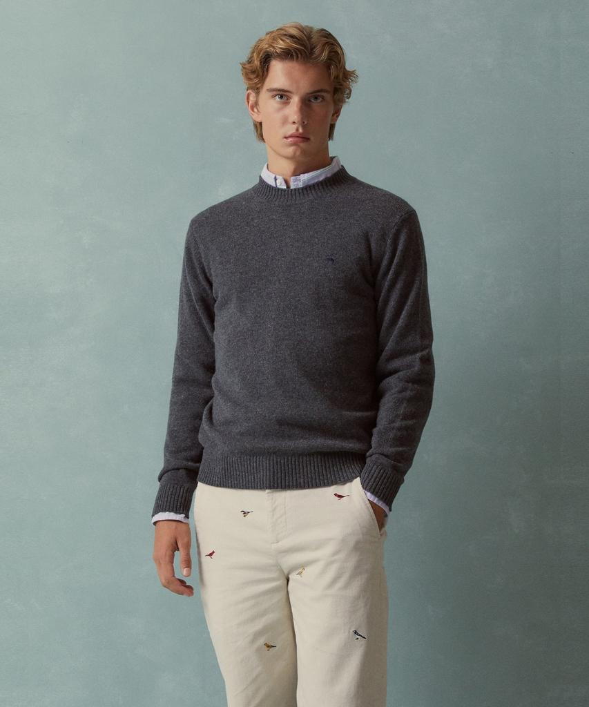 Свитер однотонный из шерсти и кашемира BROOKS BROTHERS (Древесный уголь) (Bbwrmbf402)
