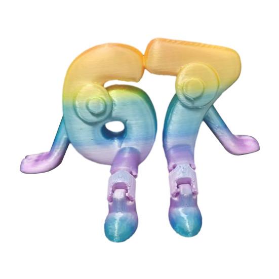 3D-печатная фигурка 67 с подвижными ногами и суставами, фиджет-игрушка «Шесть-семь», мультяшный номер, настольное украшение-орнамент