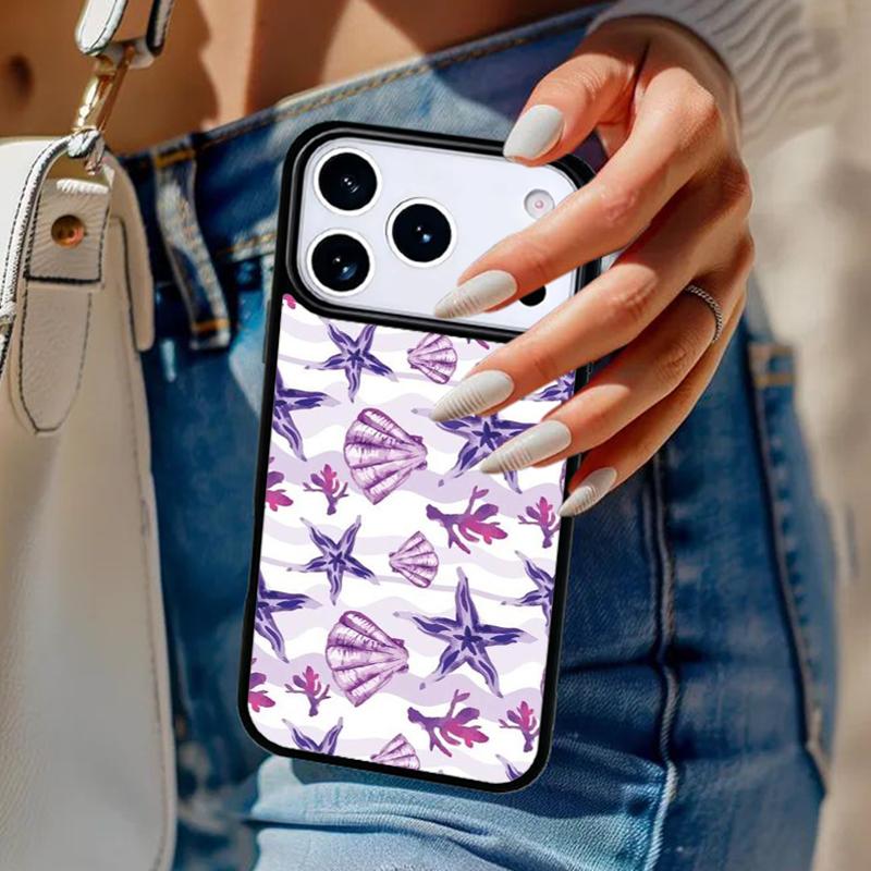 Чехол для телефона с ракушками Для iPhone 17 Air 14 15 13 12 Max Чехол Для Apple 16e 11 Pro Max Plus Coque