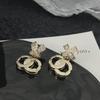 2023 Light Luxury Metal Double O Earrings: European & American Small Fragrance Style