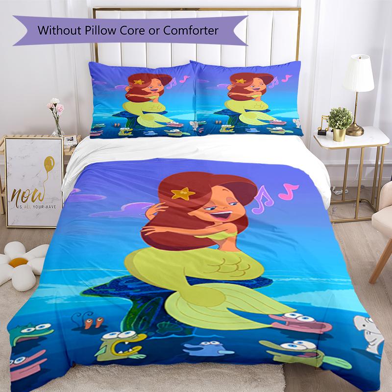 3pcs Zig & Sharko Bedding Set Duvet Cover Closure Includes 1 Duvet Cover & 2 Pillowcases, Soft and Comfortable for All Seasons.