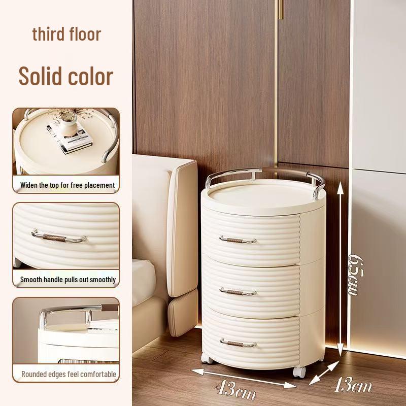 Круглый шкаф для хранения с полками и ящиками