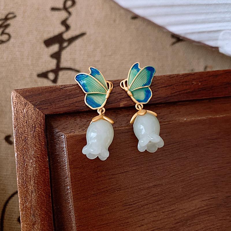 Гуофэн Серьги-кисточки с цирконом 'Серебряная игла', Ретро Легкая роскошь Высококлассные серьги-гвоздики Нишевые Универсальные серьги