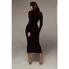 Women's Black Turtleneck Pencil Model Dress Length 130 Cm