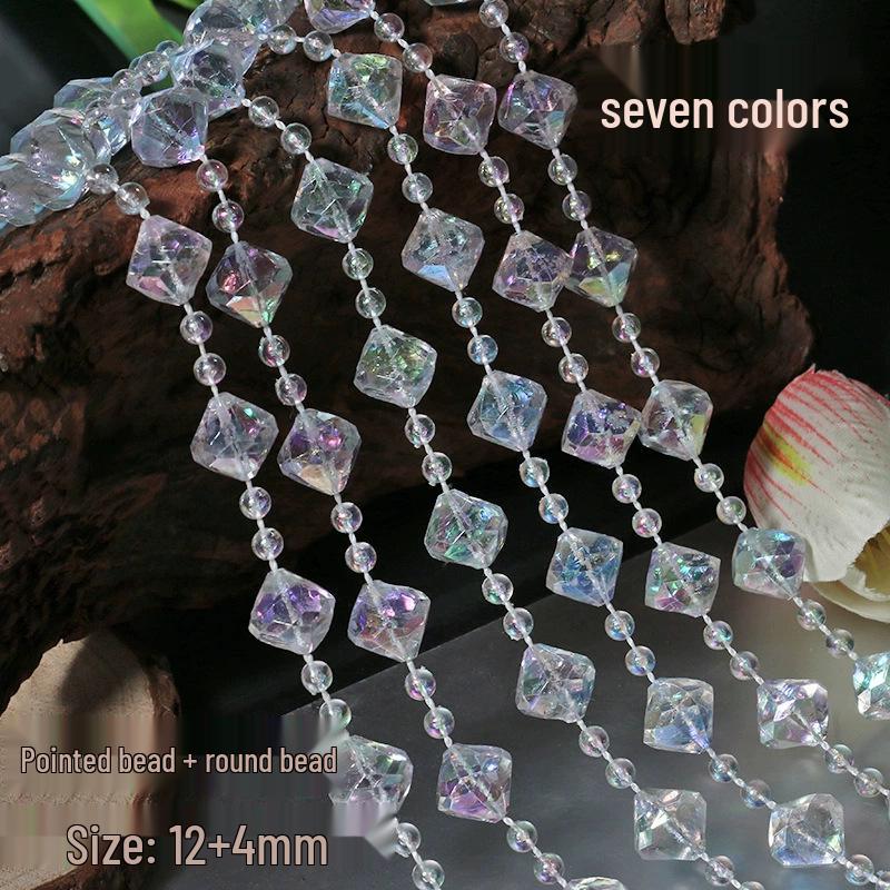 Earth Toned Acrylic Bead String: 8+4mm Beads for Wedding, Christmas Tree Decor & DIY Jewelry
