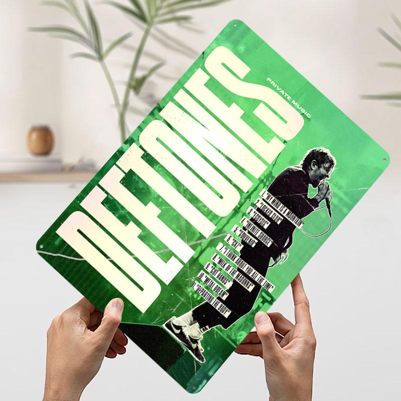 Deftones Private Music Album Art Tinplate Poster Customized Wall Art Vintage Retro Metal Signs for Room Decorations Office Decor