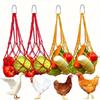 1pc Nylon Mesh Poultry Feeding Bag With Hanger, Large Capacity Chicken Raising Supplies, Vegetable Net Bag, Easy To Fill And Clean