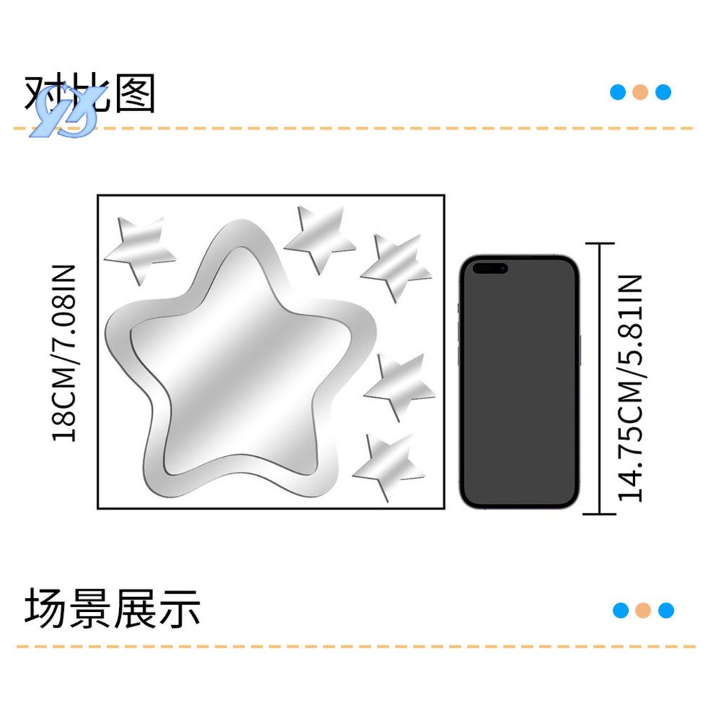 Звезды и луна зеркало акриловые настенные наклейки спальня детская комната настенное украшение макет настенные наклейки