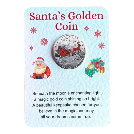 Рождественская сувенирная монета Санта-Клаус Монета с изображением лося Металлическая коллекционная праздничная монета для детей Подарочные рождественские вечеринки Чулки Наполнители
