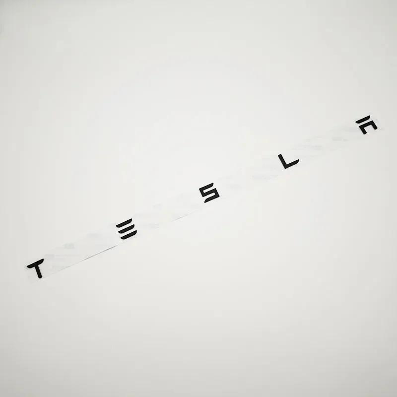 glpyx8 3D ABS Letters Tesla Logo Carbon Chrome Black Red Badge Car Rear Trunk Stickers For Tesla Model 3 Y X S Back Decals Accessories