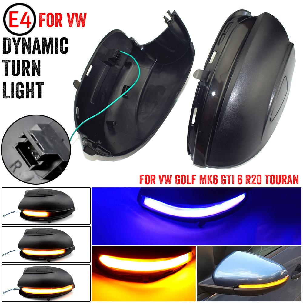 Dynamic Blinker For Volkswagen Golf MK6 for GTI 6 R Line VI R20 LED Turn Signal Light Touran GTD Side Mirror Indicator for
