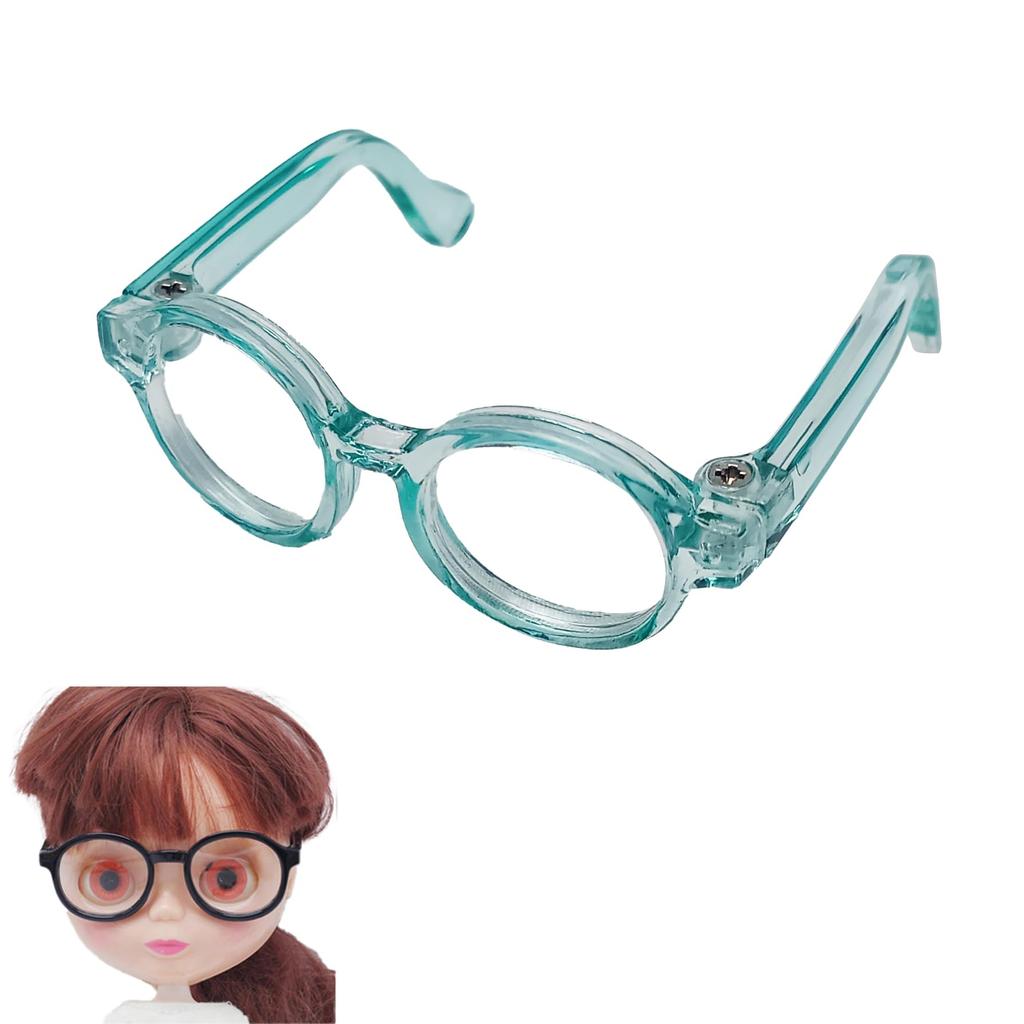 DOYOUCOTO Glasses Plush Doll, Chibi Plush, Oshikatsu, Round Glasses, Mini Doll Parts, Small Plush Toy, Pet Figure, Handmade Material (Clear Light