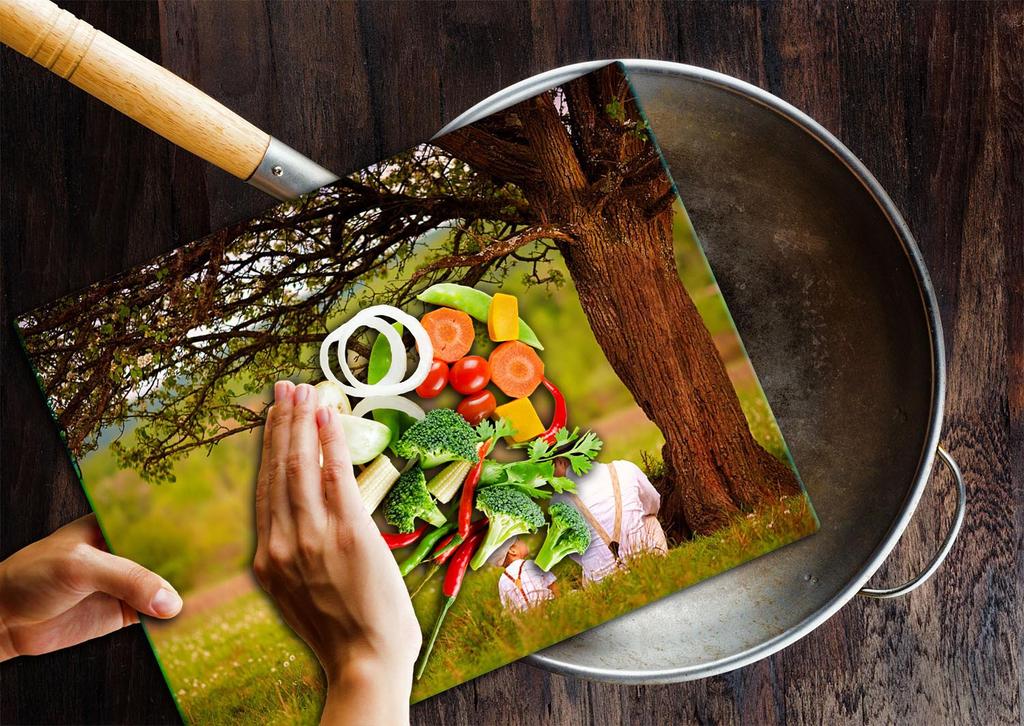 Szklana Płyta Deska Do Krojenia 52X40 Krajobraz