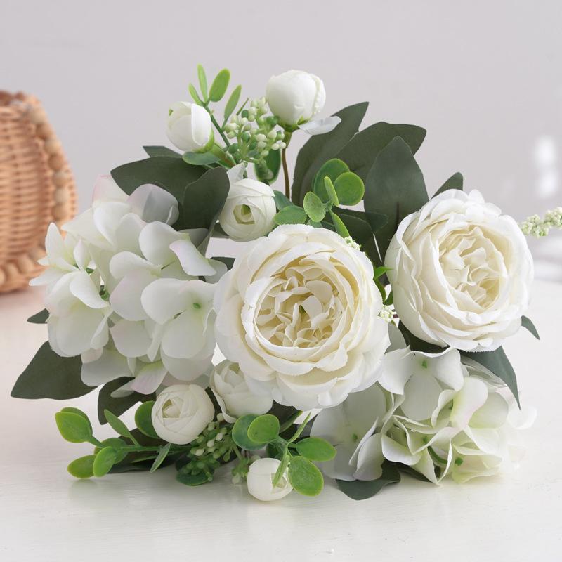 Шампанское Розовый Шелковый Пион Искусственные Поддельные Цветы Букет Домашний Свадебный Декор