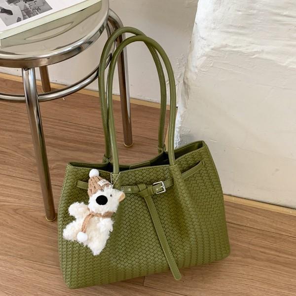 Fashion Woven Tote Bag Pattern Versatile Casual Shoulder Bag Simple Trend Retro Large Capacity Underarm Bag