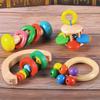 Wooden Baby Hand Rattle Set Orff Musical Instrument Newborn Bed Bell Music Early Education Educational Toys 0-1 Years Old